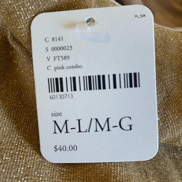 Gold Metallic Free People Tank Bodysuit - Picture 4 of 5